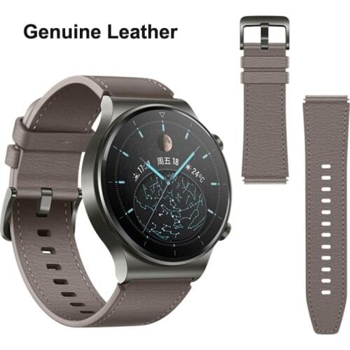 Genuine Leather Watchbands 22mm for Amazfit GTR 47mm 2 2e Huawei Watch GT GS Pro Honor Magic Gear S3 Huami Watch Strap Bracelet