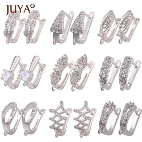 Juya DIY Fine Jewelry Material Supplies Handmade Earwire Gold/Silver Color Earring Hooks Accessories For Luxury Earrings Making