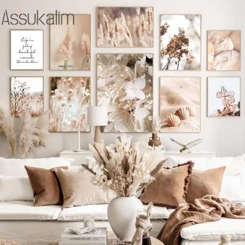 Hay Print Scandinavian Posters Autumn Plant Canvas Painting Flowers Wall Poster Nordic Wall Paintings For Living Room Decor