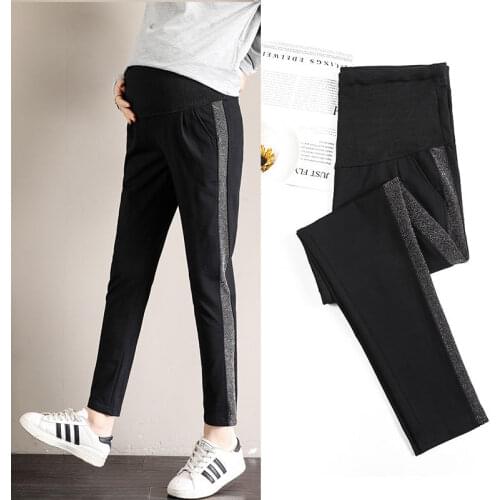 Pregnant Women Maternity Sports Jogger Pants Elastic High Waist Belly Belt Clothes For Pregnancy Business Pants Work Trousers