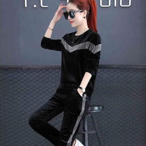 Middle-Aged Elderly Sports Suit Women Spring Autumn Sweaterester New Two-Piece Sportswear Korean Pullover Sports Sweater Coat