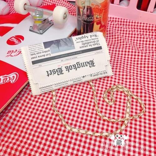 Newspapers modeling unique fashion personality letter envelope bag casual clutch purse evening bags with clothing free shipping