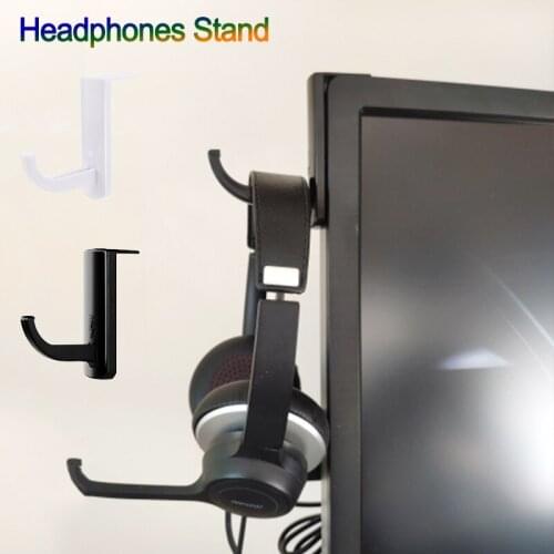 Convenient earphone holder Headset Hook wall Tape Sticker Desk PC Display Monitor headphone accessories Headphone Hanger Holder