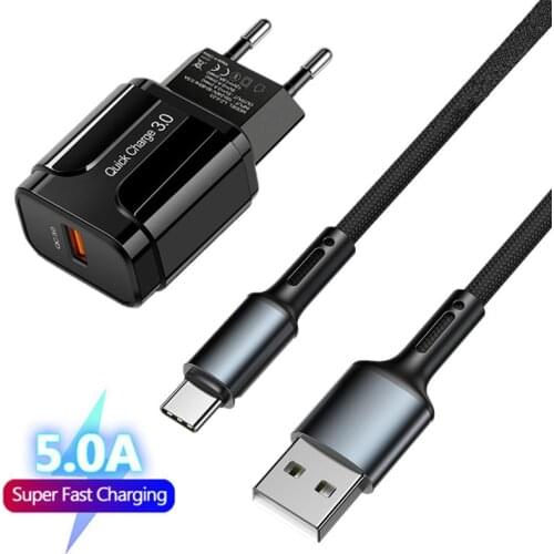 Honor 9X 10X lite 20 s Phone Charger USB 3.0 Fast Adapter 5A Type C USB Charge Cable For Huawei Xiaomi Samsung Galaxy S8 A12 A50