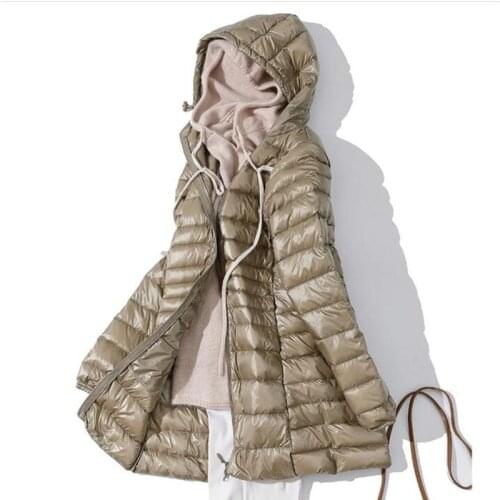 7XL Plus size Ladies Long Warm Down Coat With Portable Storage Bag Women Ultra Light Down Jacket Womens Overcoats