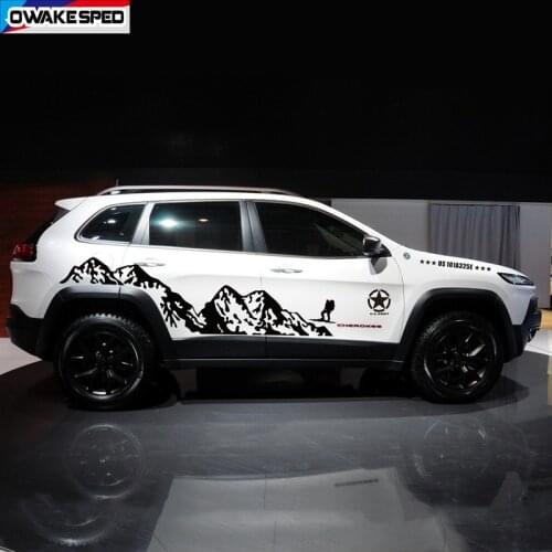 Mountain Outdoor Sport Decals Car Styling Door Side Decor Sticker For Jeep Grand Cherokee Compass Auto Body Vinyl Decal