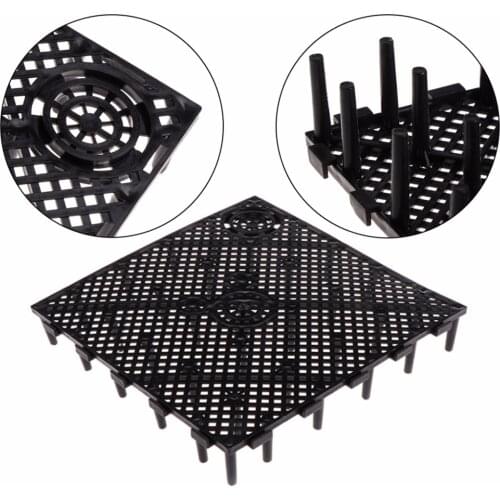 1Pc 15x15cm Aquarium Fish Tank Under Gravel Bottom Filtration Plate Board Filter System Filter Accessories Black/White C42