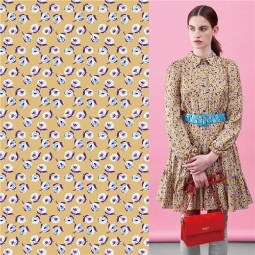 100% polyester stretch fabric dress high-grade tulip printing fabric diy clothing shirt bedding patchwork 026