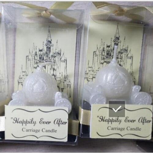 100pcs/lot Pumpkin Carriage Shape Candle Romantic Wedding Favor Candles Guest Gift Home Wedding Decoration Party Gift SN537