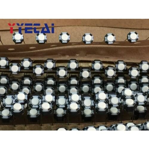 20PCS EVQ11G04M 6*6*4.3 Tact Switch Two Pins Round White Button 2 Pins DD