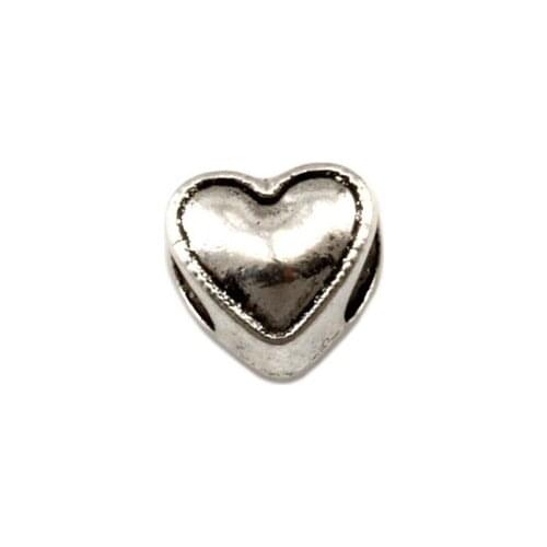 200Pcs Zinc Alloy Heart Large Hole Beads For Jewelry Making Bracelet Necklace DIY Accessories D-63