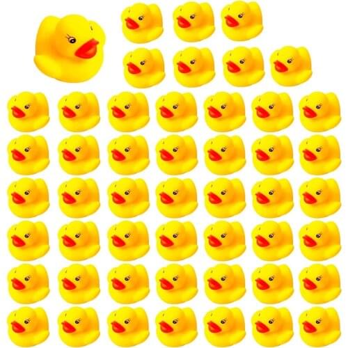 50/100pcs Squeaky Rubber Duck Duckie Float Bath Toys Baby Shower Water Toys for Swimming Pool Party Toys Gifts Boys Girls