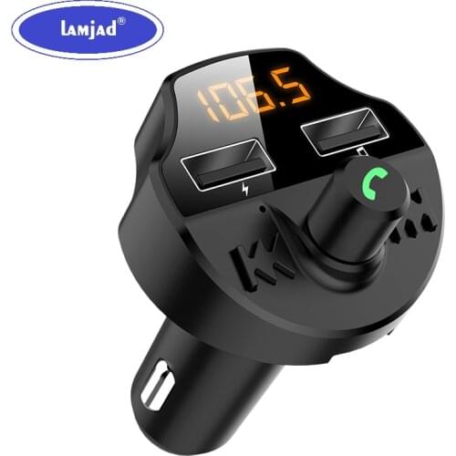 3.1A Dual USB Charger Car Bluetooth 5.0 FM Transmitter MP3 Player Car Kit TF Card Car Quick Charge Adapter Handsfree Calling