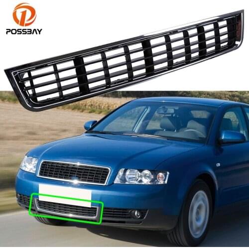 POSSBAY Car Fog Lights Front Side Bumper Center Grill for Audi A4 B6 Sedan/Avant 2001 2002 2003 2004 2005 Auto Replacement Parts