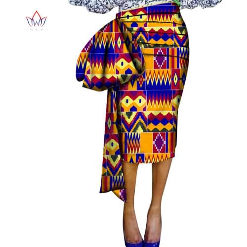 2021 BintaRealWax Customize African Dresses for Women Elegent Skirt with Big Decoration for Party Wedding Plus Size 6XL WY8440