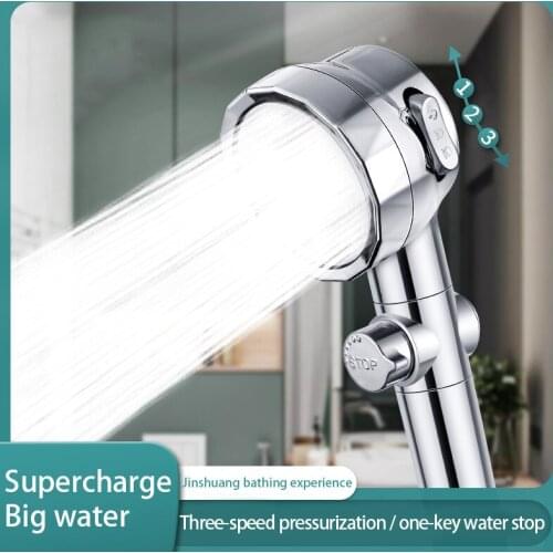 CXHIIA Shower Booster Water-Saving Bathroom Water Stop Adjustable Pressure Three-Speed Handheld SNozzle Set