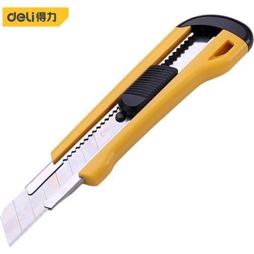 Deli Auto Lock Metal Knife Stationery Utility Craft Knife DIY Art Paper Cutter Pocket Knife School Office Tools Knives Hож
