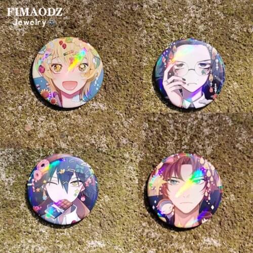 FIMAODZ Bungou Stray Dogs Brooches for Women Men Fashion Anime Figure Osamu Nakahara Chuya Brooch Lapel Pin Gift