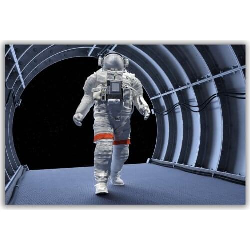 HT023 Spectacular Universe Earth And Moon Space Station Astronaut Silk Fabric Poster Art Decor Indoor Painting Gift