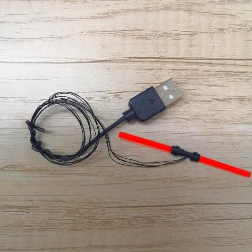 Customized LED Light Up Kit Double Head Lightsaber Powered By USB For Trooper Figure Blocks Bricks Toy Gift