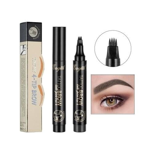 New 4 Fork Makeup Eyebrow Pen Waterproof 4D Brown Eyebrow Tint Tattoo Cosmetic Long Lasting Natural Make Up Eye Brow Pencil