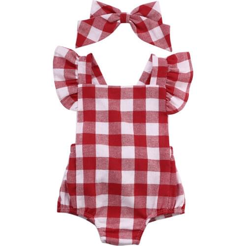 Newborn Toddler Infant Baby Girl Kids Cotton Romper Jumpsuit Casual Clothes Bownot 2Pcs Outfit AB