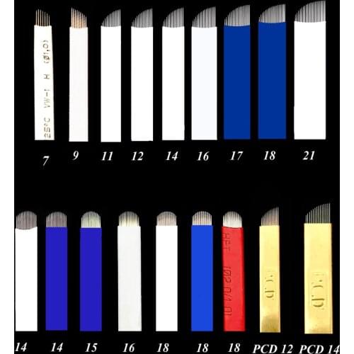 Lamina Tebori 7/9/11/12/14/12 U/18U/ PCD 12/14 Pernement Makeup for Eyebrow 3d Embroidery Tattoo Microblading Needles Pins