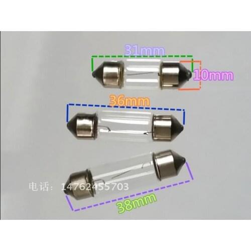 2020 Real New Ccc E12 10 Pcs Spotlight Bulb 1.2m High Power Automotive Reading Bulb Double Tip 12v24v5w10w 10x36mm