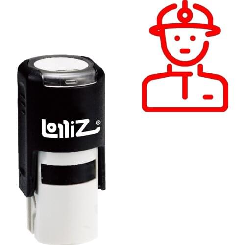 LolliZ Firefighter Self-Inking Rubber Stamp - Modern Symbol Series