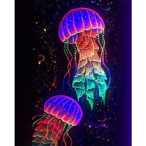 Jellyfish diamond painting abstract art wall poster 5D Diy mosaic cross stitch full diamond decoration handmade gift