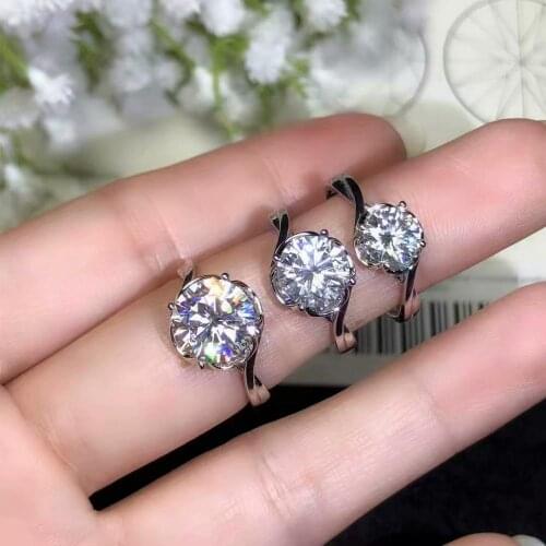 Moissanite New ring, 925 Sterling silver, beautiful color, sparkling, 1 carat 2 Carat Diamond moissanite