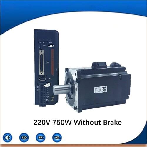 AC Servo Motor Kit 220V 750W 2.39NM Single-Turn/Multi-Turn Magnetic CNC Milling Machine Servo Kit Without Brake
