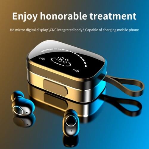 TWS Bluetooth Earphones Earbuds 3500mAh Large Capacity Mirror LED Display Charging Case Touch Control Wireless In Ear Headset
