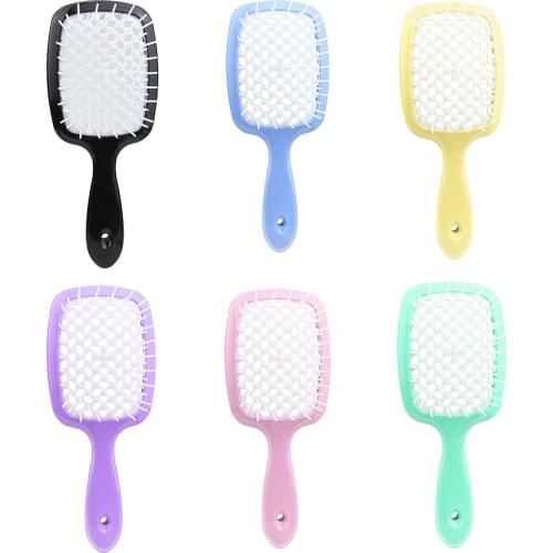 Hairdressing Comb Hollow Detangling Wet Dry Hair Scalp Massage Plate Combs Women Straight Scalp Massage Brushes Hairdressing