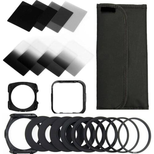 Complete ND Neutral Density Filter Set, Compatible with Cokin P Series ND2 ND4 ND8 49mm 52mm 55mm 58mm 62mm 67mm 72mm 77mm 82mm
