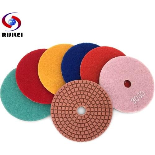 RIJILEI 10PCS/Set 80mm Diamond Polishing Pads 4Inch Wet Polishing Pad for Marble Diamond Abrasive Tools Free Shipping HC11B