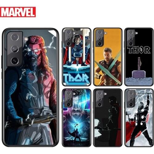 Marvel Avengers Thor For Samsung Galaxy S21 S20 FE S10e S10 S9 S8 S7 S6 Ultra Plus Lite 5G Edge Black Soft Phone Case