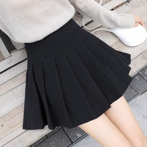 Autumn winter star-shaped hair high-waisted pleated skirt college wind skirt thin A-word anti-walking light cute short skirt