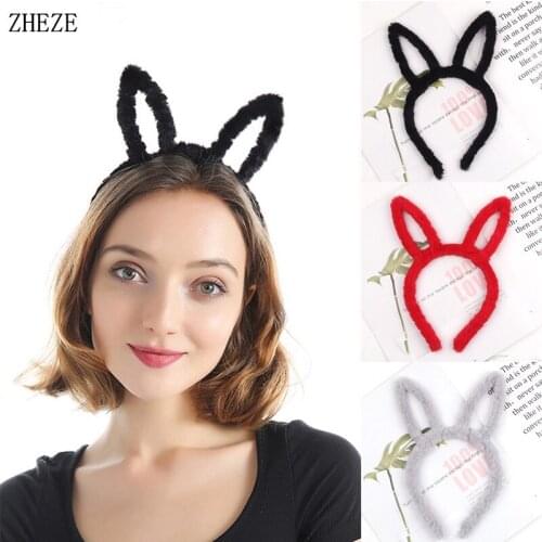 New Cute Cat&Rabbit Ears Plush Head Hoop Girls Faux Fur Hairband Winter Party Children Headband Hair Accessories For Women