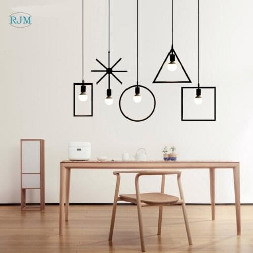 Nordic Modern Minimalist Restaurant Lighting Creative Personality Living Room Clothing Shop Bar Iron Geometric Chandelier