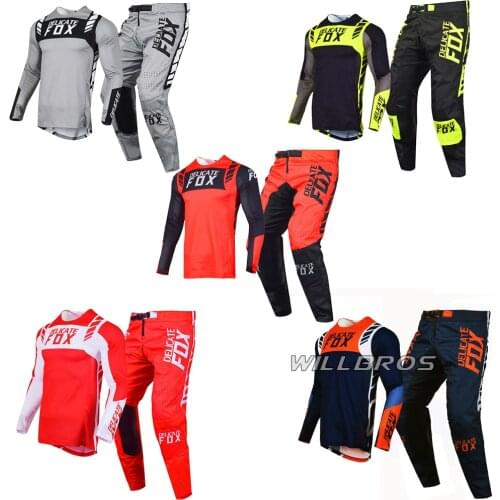 Flexair Mach Gear Set Motocross Racing Jersey Pants Combo Mountain Bike Offroad MX Dirt Bike Kits Mens Moto 4-Way Stretch Suit