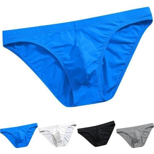 Men Underwear Y-Front Briefs Mid Waist One Piece Semi-Transparent Bottom Shorts Breathable Basic Sexy Soft Pants Hombre Panties