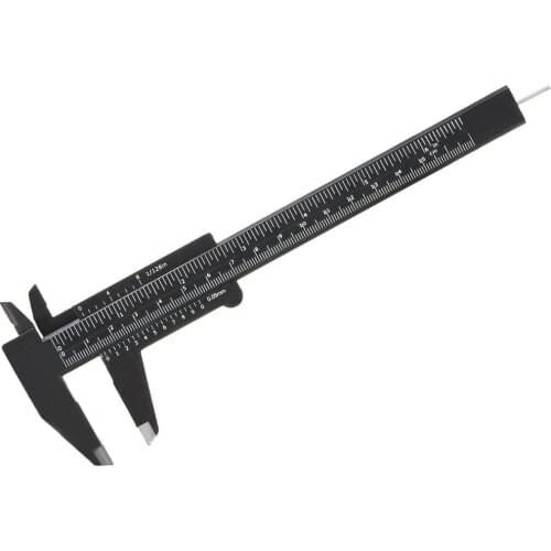 Uxcell Vernier Caliper Inch Metric Double Scale Plastic Ruler Measuring Tool 150mm 5Pcs Black