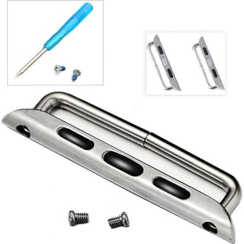 YIFALIAN 1Pair Seamless Metal Connector Clasp Watch Band Buckle Adapter for Apple Watch 42mm 4 Colors with Screwdriver