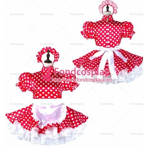 Sissy maid satin dress lockable Uniform cosplay costume Tailor-made[G2281]