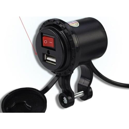 1pcs USB 12V charger for 5V 1A / 2.1a motorcycle charger, adapter, power socket for mobile phone