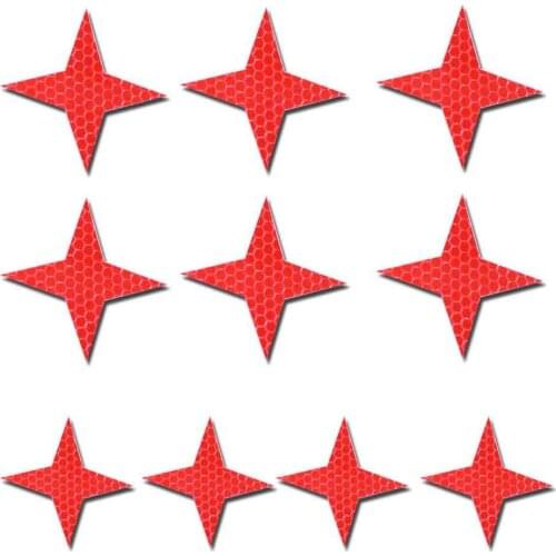 10pcs 60mm In Diameter Reflector Tape Red for Toyota Stellate High Intensity Security Marking Tape For Car Reflectors Rear