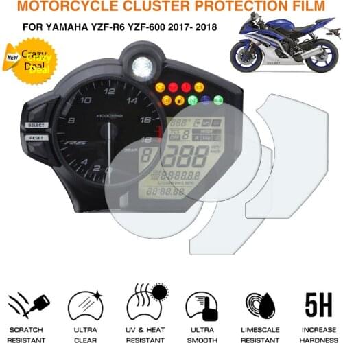 2 Set Cluster Scratch Cluster Screen Protection Film Protector For YAMAHA YZF-R6 YZF-600 2017-2018
