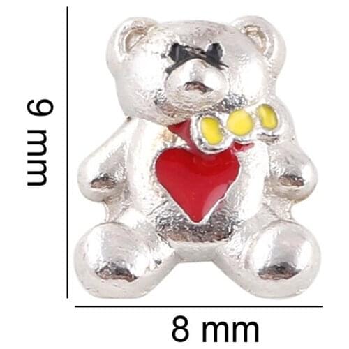 20Pcs/Lot Bear Floating Charms Hand-made DIY for Glass Lockets