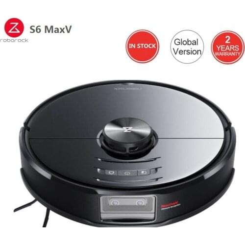 2021 Global Version Roborock S6 MaxV Robot Vacuum Cleaner ReactiveAI and LiDAR Navigator 2500pa Strong Suction Intelligent Mop